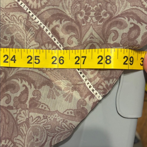 Guess Taupe and Cream Crochet-Trim cold shoulder top - Picture 4 of 5